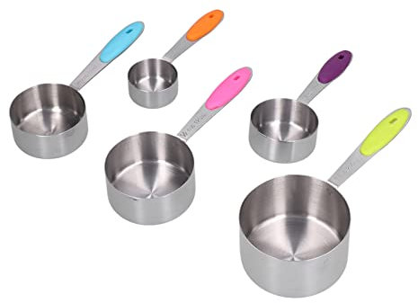 FBHappiness Misurini da Cucina, 5 misurini da Cucina, cucchiai per spezie, misurini in Acciaio Inossidabile, misurini da caffè di Diverse Dimensioni con Bilancia per la Cottura di Dolci da Cucina