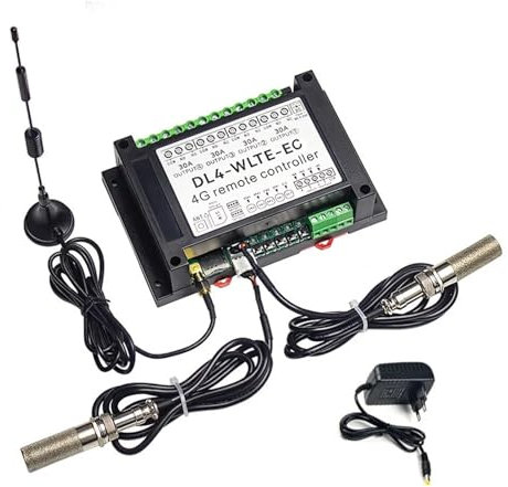 Schiebetor-Bausatz Smart GSM 4G LTE 4-Kanal-Controller DL4 SMS Remote ON/OFF 30A Big Power Relais Schalter Temperatur Monitor Stromausfall Alarm Elektrischer Toröffner-Bausatz(Kit8)
