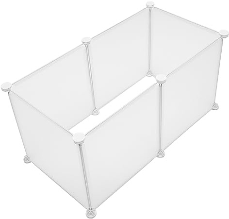 MINAOLULUS Clôture en Résine Blanche pour Lapins et Hérissons, 1 Set Simple Style, Accessoire Pratique pour Parc Intérieur d'animaux de Compagnie