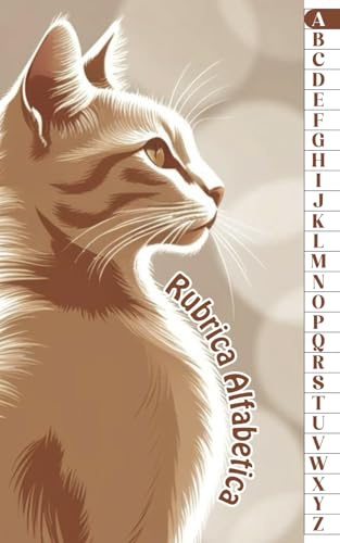 Rubrica alfabetica quaderno: formato tascabile con 4 pagine per ogni lettera e note - copertina gatto