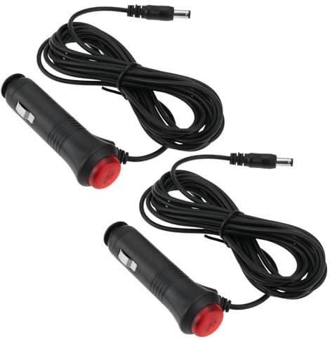 eMagTech 2 Pezzi Cavo Adattatore Di Alimentazione Per Auto Da 12 V 3 M Compatibile Con Cello TV LED Per Auto Camper Roulotte Camion Barca Interruttore TV
