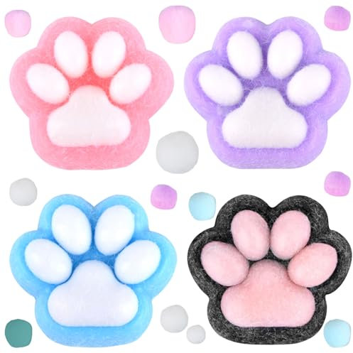 AWAVM Set mit 3 Squishy Anti-Stress-Spielzeug, 2 Kawaii-Kekse, 1 Katzenpfotenspielzeug, Yoyo Mochi Squishy, niedliches Geschenk, Geburtstag, Party, Weihnachten, sensorisches Spielzeug