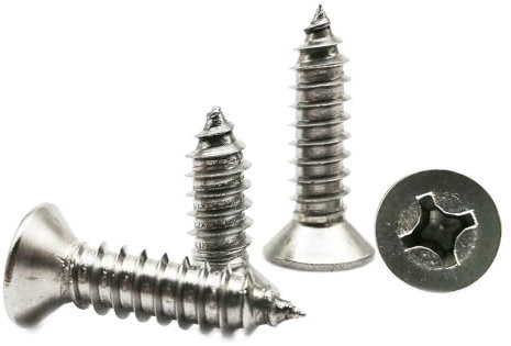 100 Stück, Senkkopfschrauben mit flachem Kopf und Kreuzschlitz, Lot selbstschneidende Senkkopfschrauben mit Kreuzschlitz M1.2, M1.4, M1.7 aus Edelstahl, Möbelschrauben mit Kreuzschlitz(M1.2,6mm)