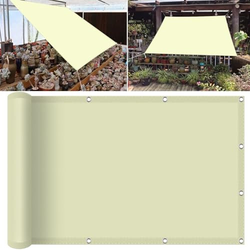 Tenda a Vela Ombreggiante Quadrata 180 x 300 cm Rettangolare, Pes Protezione 95% Uv, Vela Ombreggiante, Panno per Giardino, Balcone, Terrazza, Color Crema