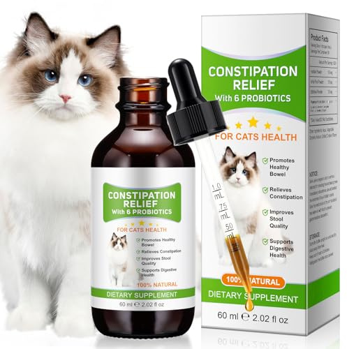 Verstopfung Reltf Für Katzen, Antibiotika Katze Blasenentzündung, Fördert Einen Gesunden Darm, Sanfte Verstopfungslinderung Für Katzen, Unterstützt Die Gesundheit Der Verdauung, 6 Probiotika 60 Ml