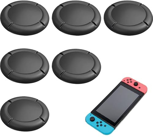 Azlanway Silikon-Joystick-Daumenkappen für Nintendo Switch, 6 Stück Controller Schwarze Griffabdeckungen, Ersatzkappe für Controller Switch Joystick Kappen Verbesserte Griffigkeit & Komfort, Einfache