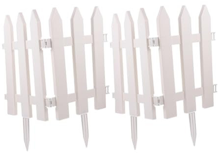 jojofuny 4sets Plastic Garden Picket Fence Lawn Border Fence Panel for Patio Park Christmas Decorative Landscape Path Edging