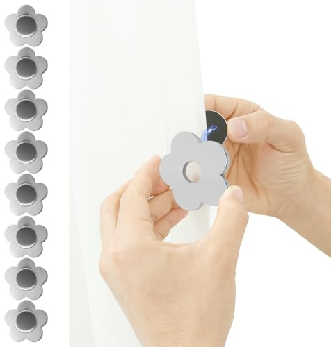 TNTGMG 8 Stück Tischdeckenbeschwerer,Magnetische Tischdeckenbeschwerer aus Edelstahl, Hochleistungs-Tischdeckenhalter für Picknicks im Freien, Familienessen, Hochzeitsdekorationen(Blume)