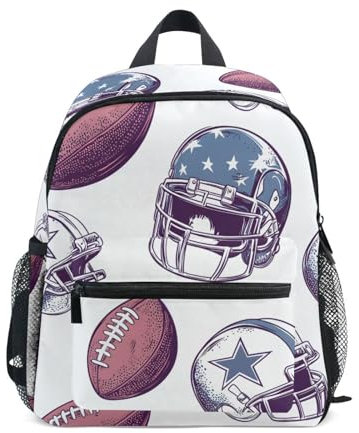 Mnsruu American Football Helme Kleinkind Rucksack Vorschulrucksack Kinder Jungen Mädchen Kindergarten Schultasche