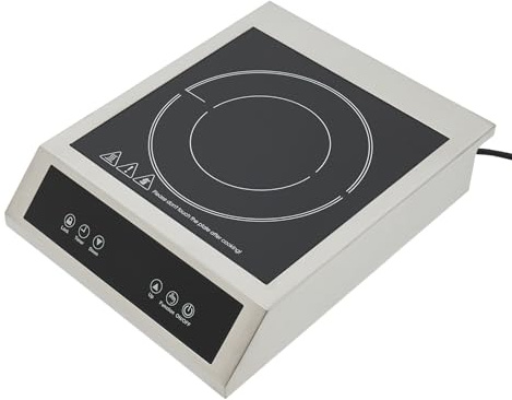 Kochfeld 3500W Gewerbliches Induktionskochfeld 220V Induktionskochfeld mit Kupferspule & 3-Stunden-Timer, Induktionskochplatte 50kg Einzelinduktionskochfeld für Wohnmobile, Kleine Wohnungen Camping