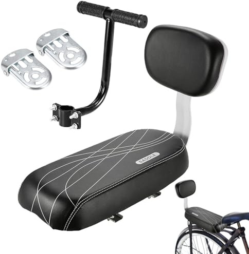 Fahrrad-Kindersitz – -Träger-Fahrradsitz Mit Armlehne, Rückenlehne, Handlauf, Fußstützen, PU-Stahl Und Eisen | Ideal Für Kindersitze, Sicheres Und Komfortables Reiten, Fahrrad Für Erwachsene,