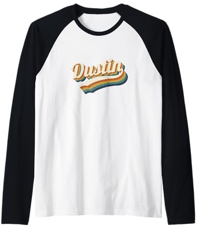 Vintage Dustin Personnalisé Nom Dustin Manche Raglan