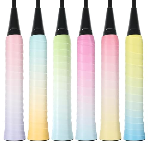 Jxiwfvl 6er Pack Tennis Griffband, Tennis-Schläger Griffband, Rutschfestes Absorbierendes Overgrip Für Pickleball, Badminton, Golf, Baseballschläger, Farbverlauf
