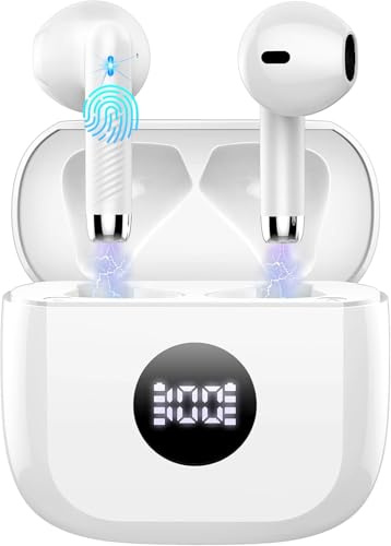 Jxrev 2026 Cuffie Bluetooth Auricolari Bluetooth 5.4, Cuffie Wireless con 4 ENC Cancellazione Rumore Mic, Cuffie in Ear 40 Ore di Riproduzione, Cuffie Senza Filo HiFi Stereo IP7 Impermeabili