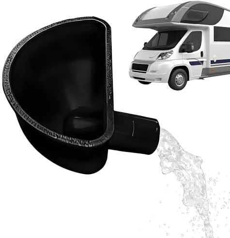 CHENNAN 1 PCS Entonnoir pour bidon d'eau de camping-car de voyage, Entonnoir à Large Goulot Anti-Débordement, Compact Pratique Réservoir Aide au remplissage, Accessoires Véhicule Imprimés En 3D (Noir)