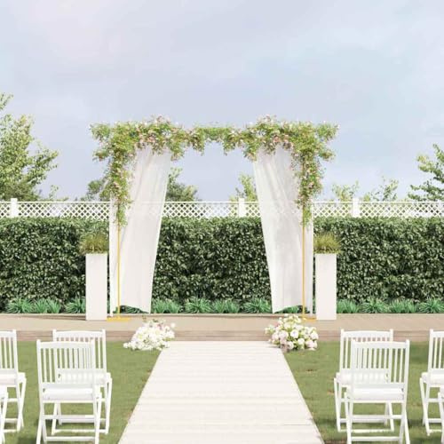 Mangloder Arche de mariage dorée en acier 338 x 35 x 300 cm, arche de rose, treillis, pergola, arche, pavillon, jardin, pour terrasse et décoration extérieure