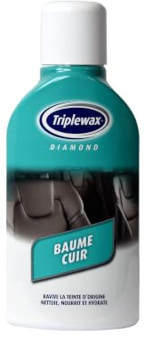 Triplewax Diamond Baume Cuir 500 ml - Nettoyant, revitalisant et restaurateur pour les sièges et garniture en cuir avec protection hydratante et parfum naturel de cuir