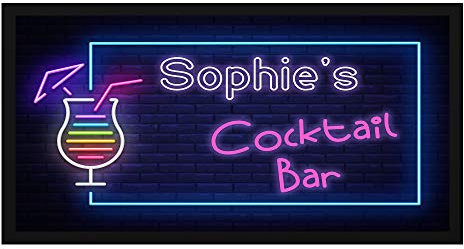 Personalised Cocktail Bar Mat/Runner - Add Your Name - Beer, Pub, Top