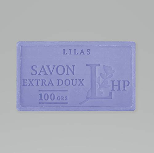 PRODUIT DE PROVENCE - LOT DE 5 SAVONS LILAS - SAVON DE MARSEILLE EXTRA DOUX 100 G - DÉLICAT PARFUM NATUREL DE LILAS- GARANTI SANS PARABEN