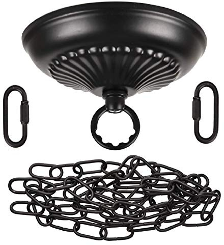Sangle Soppfy Vingage Canopy Kit and Pendant Light Fixture Chain for Chandelier or Swag Light Fixtures,Maximum Weight of 50 Pounds, 6 feet,Heavy Duty,5 Inches Diameter, Black…