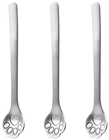 HEMOTON Katzenpfoten-Löffel 3Er Set Aus Edelstahl Kaffeelöffel Zum Rühren Von Kaffee Tee Und Dessert Für Küche Bar Restaurant Und Milchteeläden