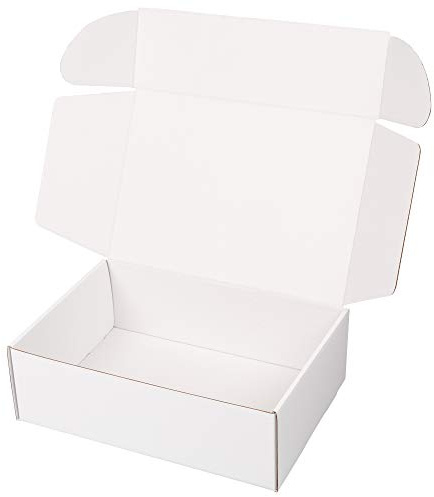 packer PRO Packung mit 25 Versandkartons zum Selbstaufbauen, für E-Commerce und Geschenke, weiß, mittelgroß, 34 x 23,5 x 11 cm
