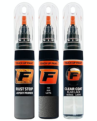 FIRANTO Lackstift Autolack Reparaturset für Audi LZ7S Daytonagrau - 3-in-1 Autolack Kratzer Reparaturstift 15ml Grundierung, Klarlack