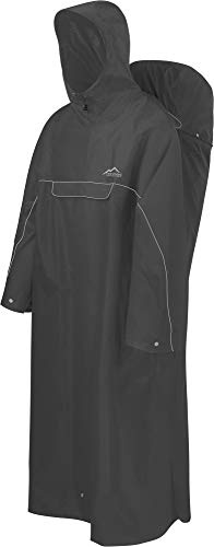 normani Regenponcho mit Rucksackfunktion - Wassersäule: 12.000 mm - Outdoorponcho - Extra Langer Wanderponcho Regencape Reiseponcho mit Ärmeln für Damen und Herren