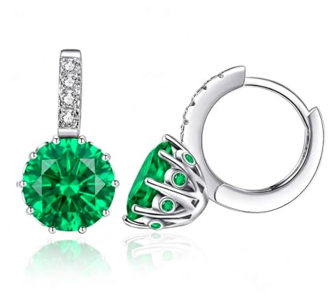 VONSSY Ohrringe aus Kristall weißgold für Damen | Zirkon Edelstein Creolen | Brisur Tropfen Ohrringe | Schmuck Geschenk für Frau Freundin