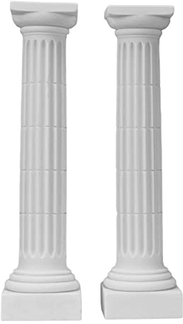 Juego de 2 estatuas de pedestal de columna de la orden dórica griega hecha a mano