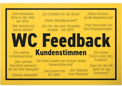 DankeDir! Feedback Kundenstimmen - 30 x 20 cm Schild - lustig Toilettenschild Toilette Kloschild WC Schild zum aufhängen Klo - Wand Gästetoilette Herren Gäste WC Deko witzig Türschild