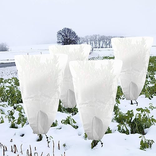 GIONAR 4 Pezzi Cappuccio Protezione Piante, Protezione Invernale per Piante, Copri Piante Inverno Piante dal Freddo per Arbusti e Alberi Protegge 80x60cm
