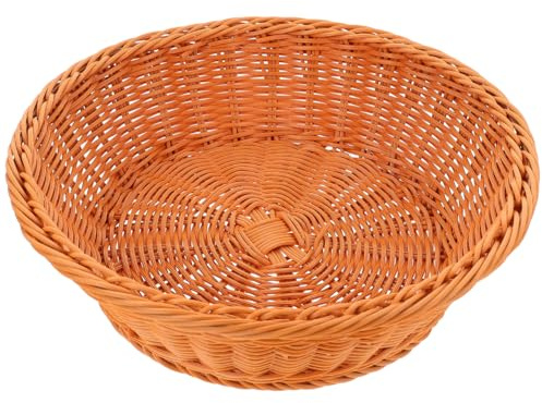 Zerodeko Obstkorb Geflochten Kunststoffgewebe Korb Für Tisch Rundes Tablett 11.81X11.81X3.54In Für Snacks Obst Kleine Aufbewahrung Im Wohnzimmer Küche Hotel