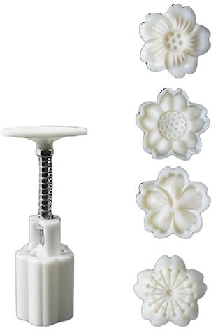 apughize Mooncake Stamps Shape DIY Mooncake Moulds Festival DIY Hand Press Mooncake Decoration Tools Plastic Mooncake Stamps