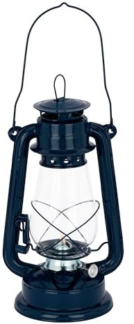 NKlaus lanterna tempesta lampada a petrolio ferro verniciato blu 31x14cm Feuerhand Maritime Deco 15005
