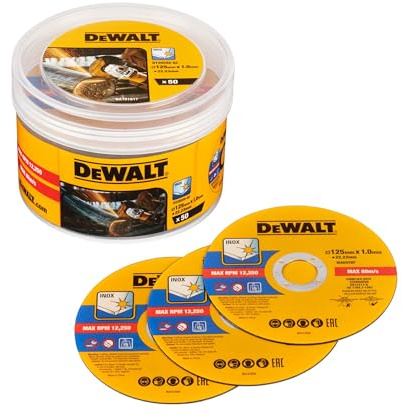 Dewalt skärskiva rostfritt stål DT20598-QZ (ø 125 mm x 1,0 mm, för snabba och rena snitt, för vinkelslipar) 50 stycken i hink