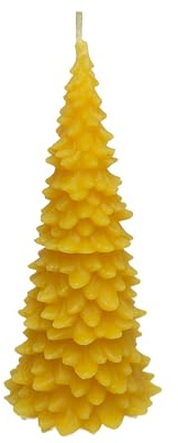 Bienenwachskerze | Tannenbaum - Klassisch - Groß | Weihnachtsdekoration | Weihnachtsgeschenkkerze | Handgemacht | Handbemalt | 100% Bienenwachs (Groß 1-Stk, Nicht Bemalt)