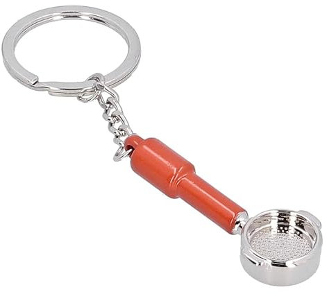 Miniature Replica of Barista Portafilter Keychain Realistic Coffee Lover Accessory, Black, S