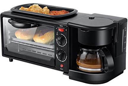 Generic Breakfast Machine 3 in 1 Breakfast Maker Station - Multifunction Electric Oven, Frying Pan, Mini Toaster and Sandwich Maker for Easy Morning Meals