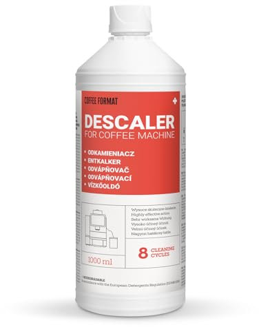 Coffee Format Descaler Plus 1L Universal Entkalker für Kaffeevollautomat Konzentrat für Kaffeemaschinen Entkalkung für 8 Reinigungszyklen kompatibel mit Jura Siemens DeLonghi Miele Krups Saeco Philips