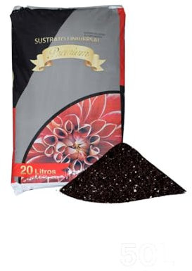 JARDIN202 - Sustrato Universal Premium con Fibras de Coco. turbas. sustrato Vegetal. Perlita y enriquecido Ideal para Todo Tipo de Plantas | 1 Saco de 50 litros -