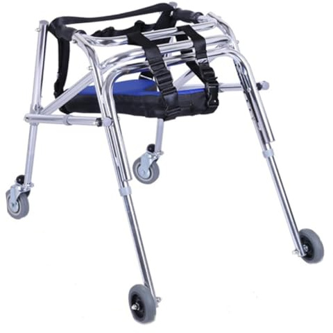 Klappbarer Gehwagen für Kinder mit Rädern, Leichtgewicht-Rollator aus Aluminiumlegierung, für Rehabilitationstraining für Behinderte und Verletzte,L