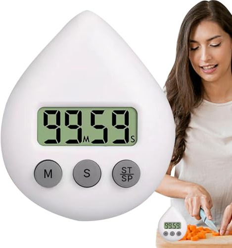 Digital Shower Timer Waterproof - Energy Saver Digital Timer | Toothbrush Timing Tool | Alarm Water Drop Shape Kitchen Timing Tool With LCD Display For Learning Cooking Working And Shower