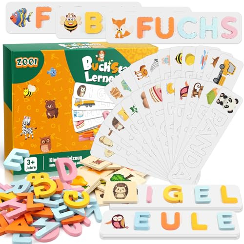 ZOOI Montessori Spielzeug ab 3 4 Jahre Junge, Spielzeug ab 2 3 4 Jahre Mädchen, Buchstaben Lernen Lernspiele Kinderspielzeug, Adventskalender Füllung Kinder