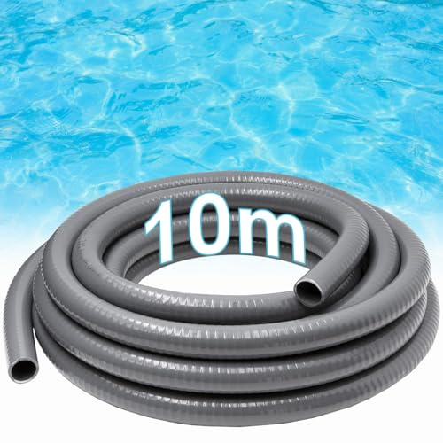 SROCHN 10 m PVC Flexschlauch Ø 50mm Wasserpfeife Teichschlauch, Klebeschlauch für Garten, Pool, Teich