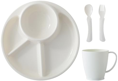 Plateaux à déjeuner pour adultes, assiettes réutilisables avec séparateurs – Bols de cuisine pour pique-nique, Thanksgiving, maison, camping, fêtes scolaires, cafétéria, barbecue, bureau, restaurant