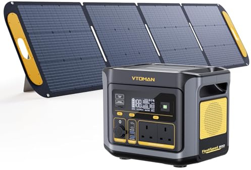 VTOMAN FlashSpeed 600 LFP Portable Power Station with 200W Solar Panel | 499Wh/600W (1200W Peak),100W USB-C,0-80% Fast Charge In 60 Mins For Camping,Fishing & RVs