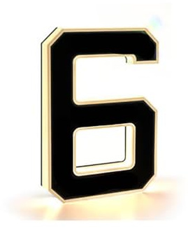 Lighted House Numbers for Outside, 2.65Inch New Waterproof Illuminated Address Numbers Sign, 12v Modern LED Light up Backlit House Number for Home, Garage, Shop (6)