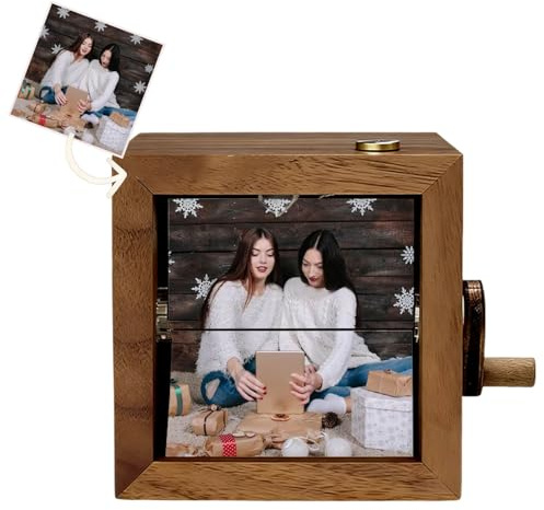 Cornice per flipbook in legno, album fotografico animazione personalizzato, regalo di amicizia commovente per Natale, compleanno o Capodanno