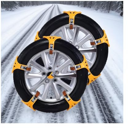 Cadenas Nieve para Abarth OT 1300,10 Cadenas Antideslizantes - Material Sintético Resistente, Instalación Rápida, Para Hielo/Nieve/Barro, Duraderas